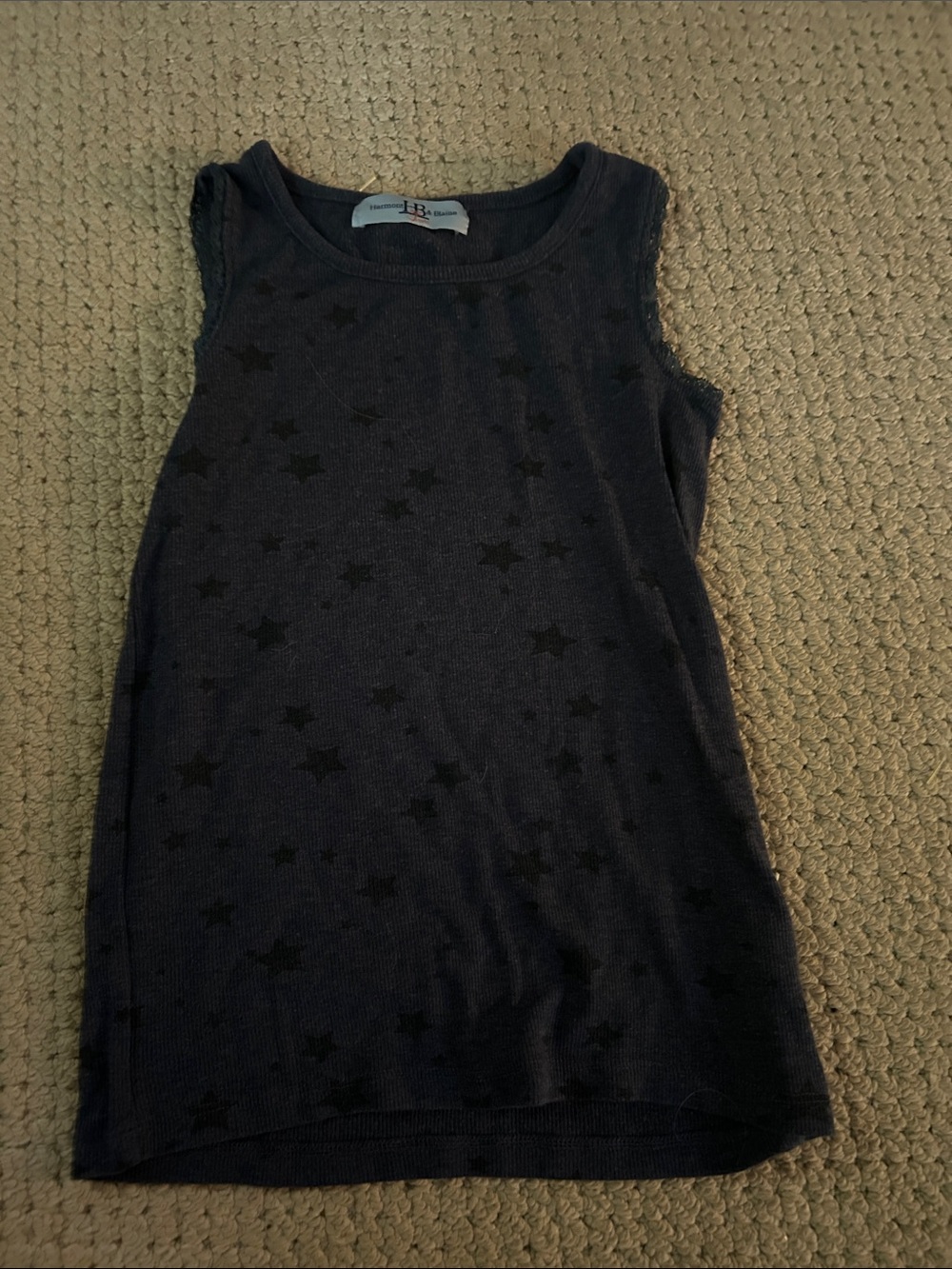 Harmont & Blaine Navy Star-Pattern Ribbed Tank